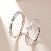 Interweave Mobius Silver Couple Ring for Women